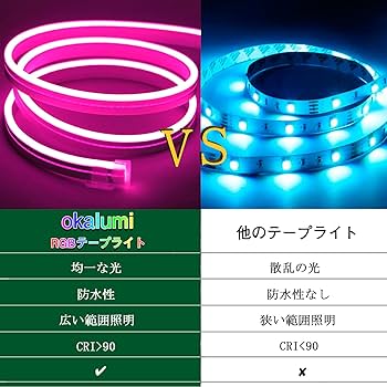 テープ RGBネオンled AC100V 8mリモコン付きEL蛍光チューブ管 当店の家庭用 次世代ネオンled AC100V EL蛍光チューブ管 led